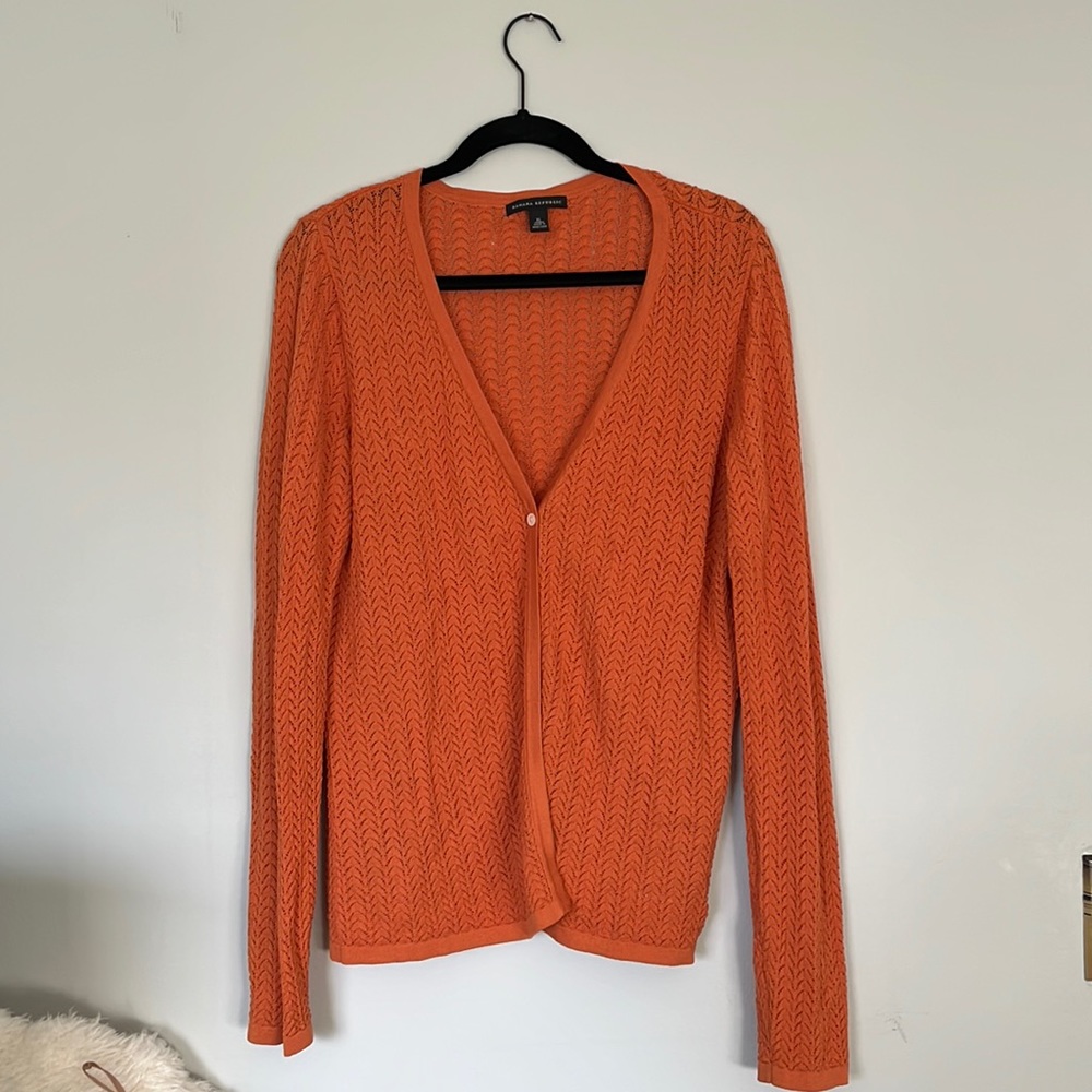 Orange Banana Republic Knit Cardigan!